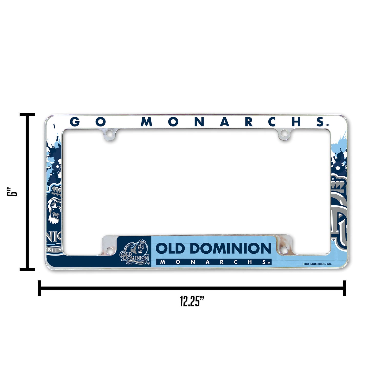 NCAA Old Dominion Monarchs All Over Chrome License Plate Frame Fan Gear NCAA Old Dominion Monarchs