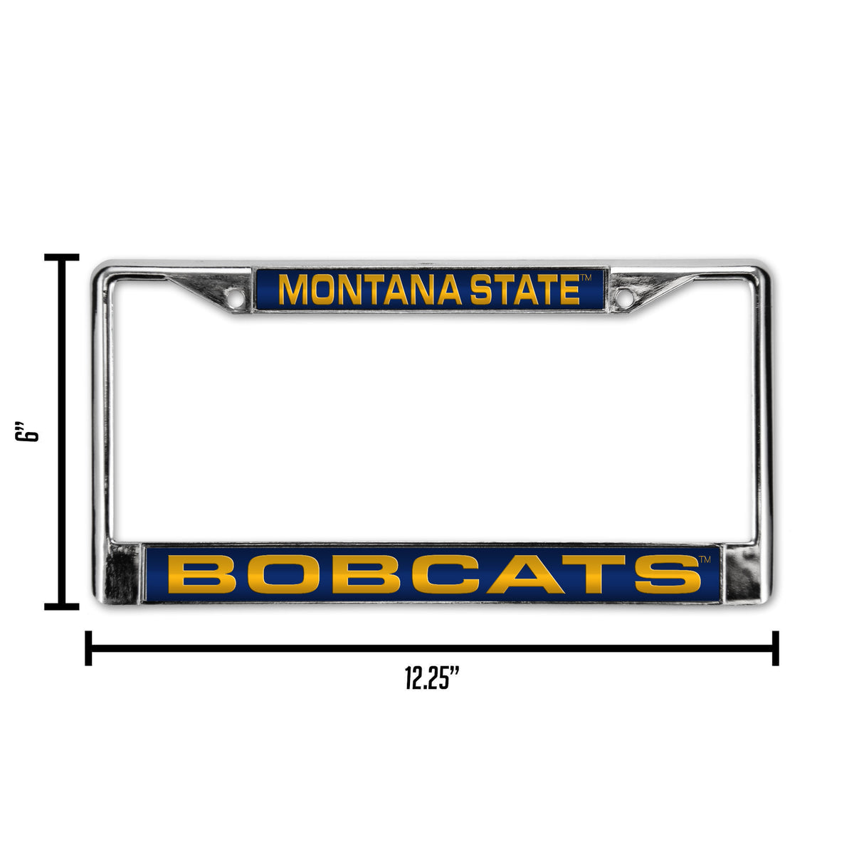 NCAA Montana State Bobcats Laser Cut Chrome License Plate Frame Fan Gear NCAA Montana State Bobcats