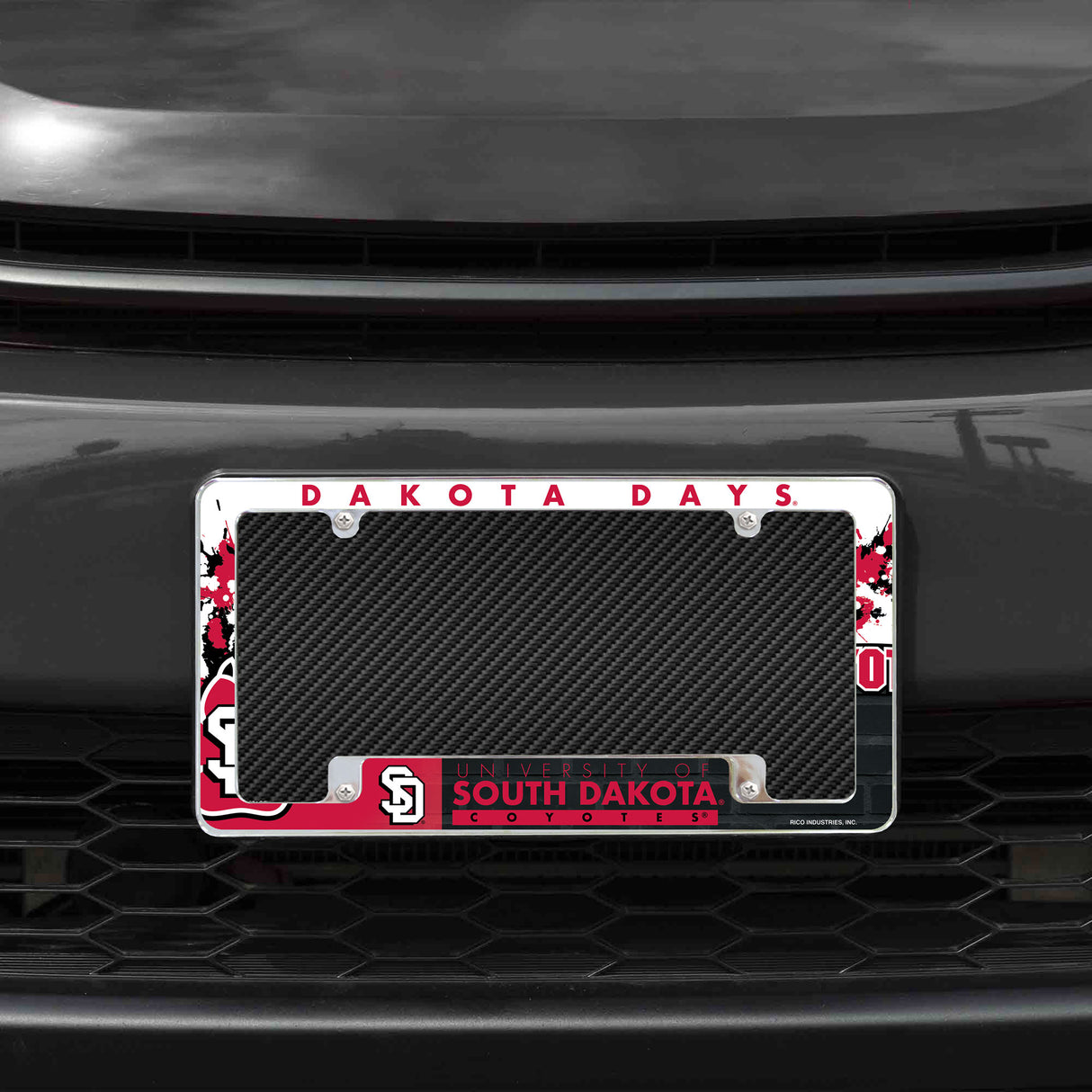 NCAA South Dakota Coyotes All Over Chrome License Plate Frame Fan Gear NCAA South Dakota Coyotes