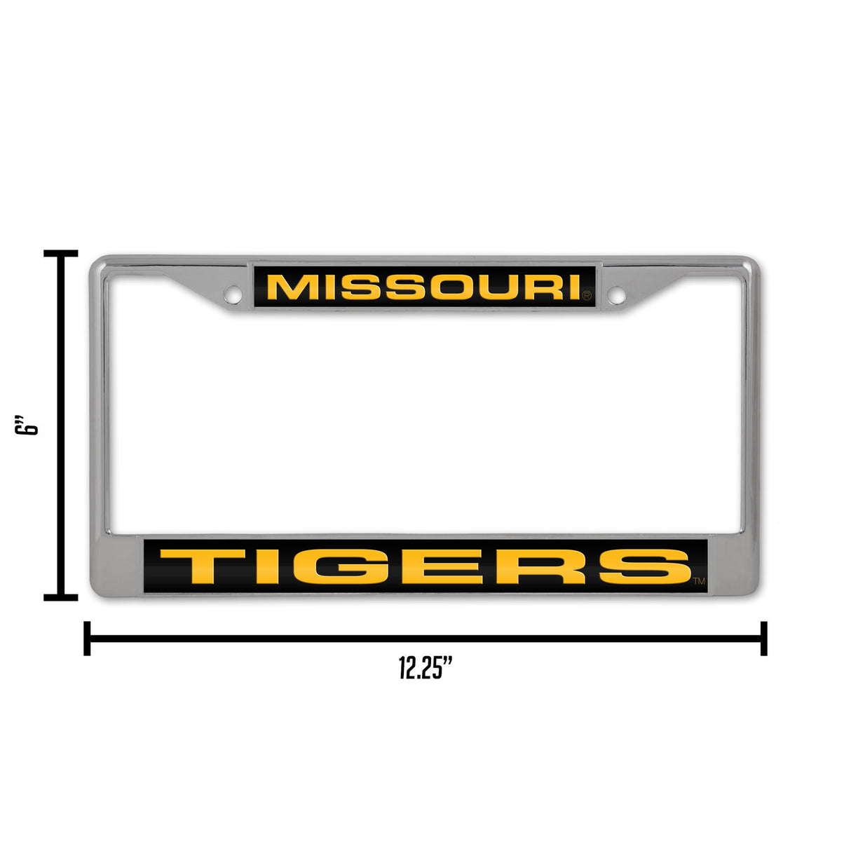 NCAA Missouri Tigers Laser Cut Chrome License Plate Frame Fan Gear NCAA Missouri Tigers