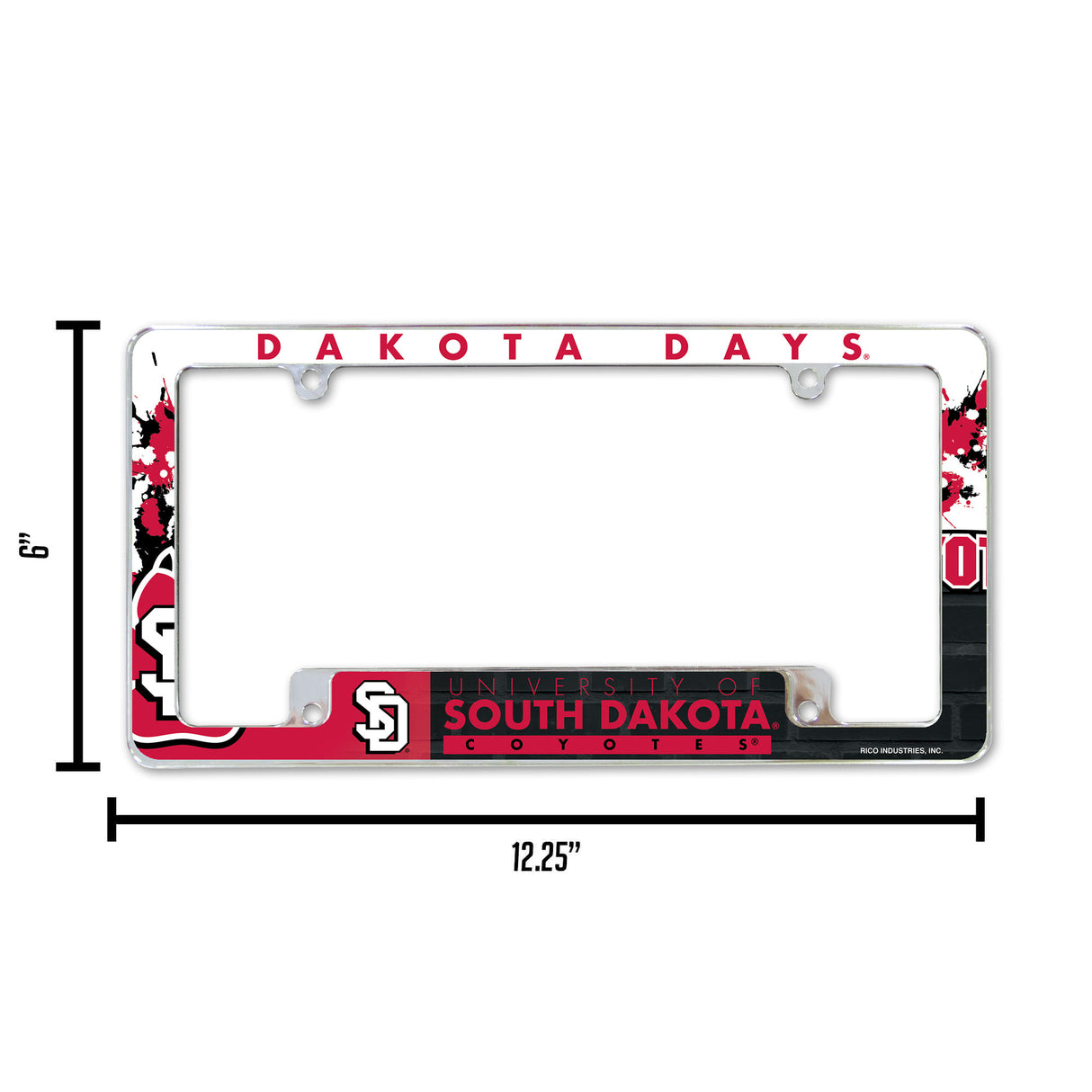 NCAA South Dakota Coyotes All Over Chrome License Plate Frame Fan Gear NCAA South Dakota Coyotes