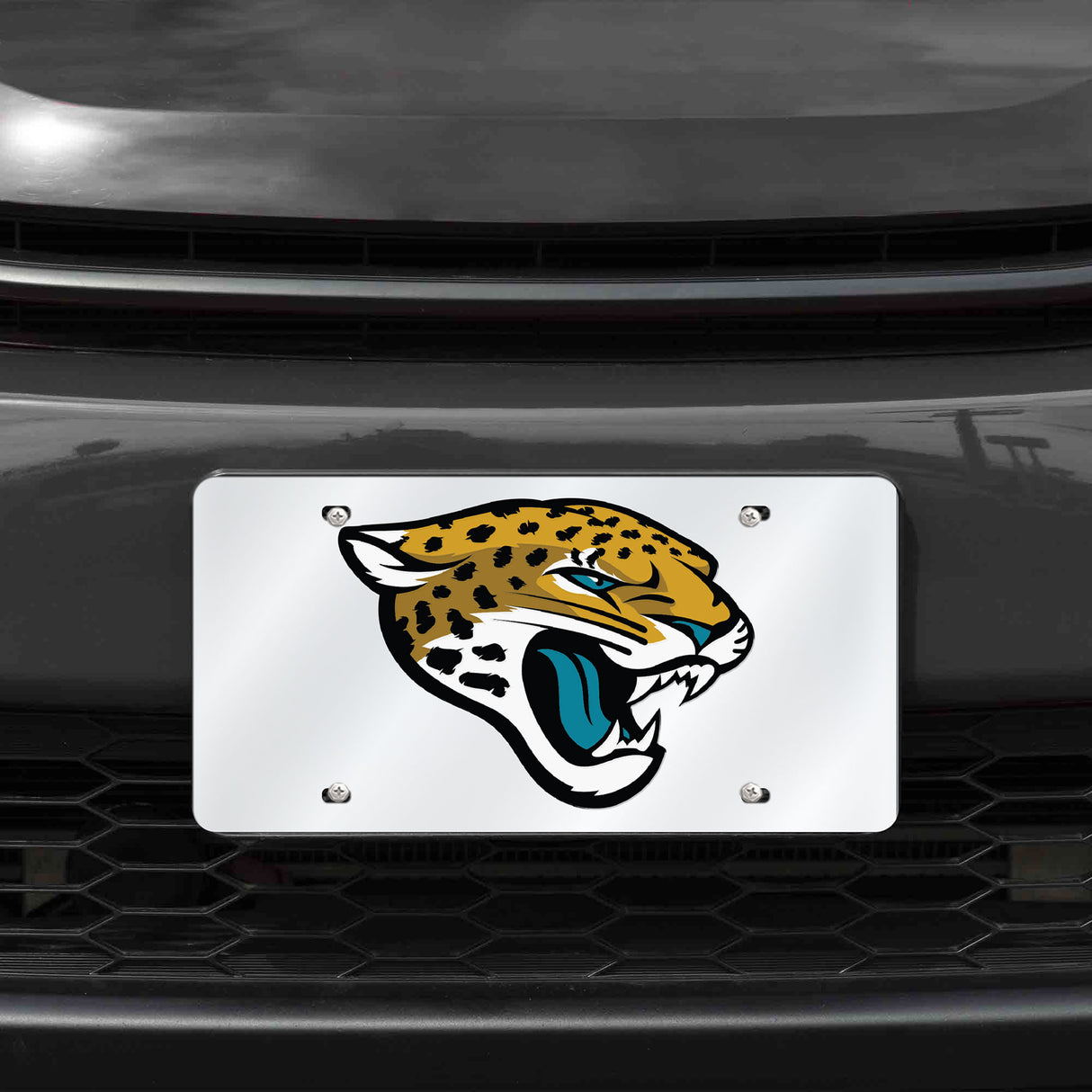 NFL Jacksonville Jaguars Laser Cut Silver License Plate Tag Fan Gear NFL Jacksonville Jaguars