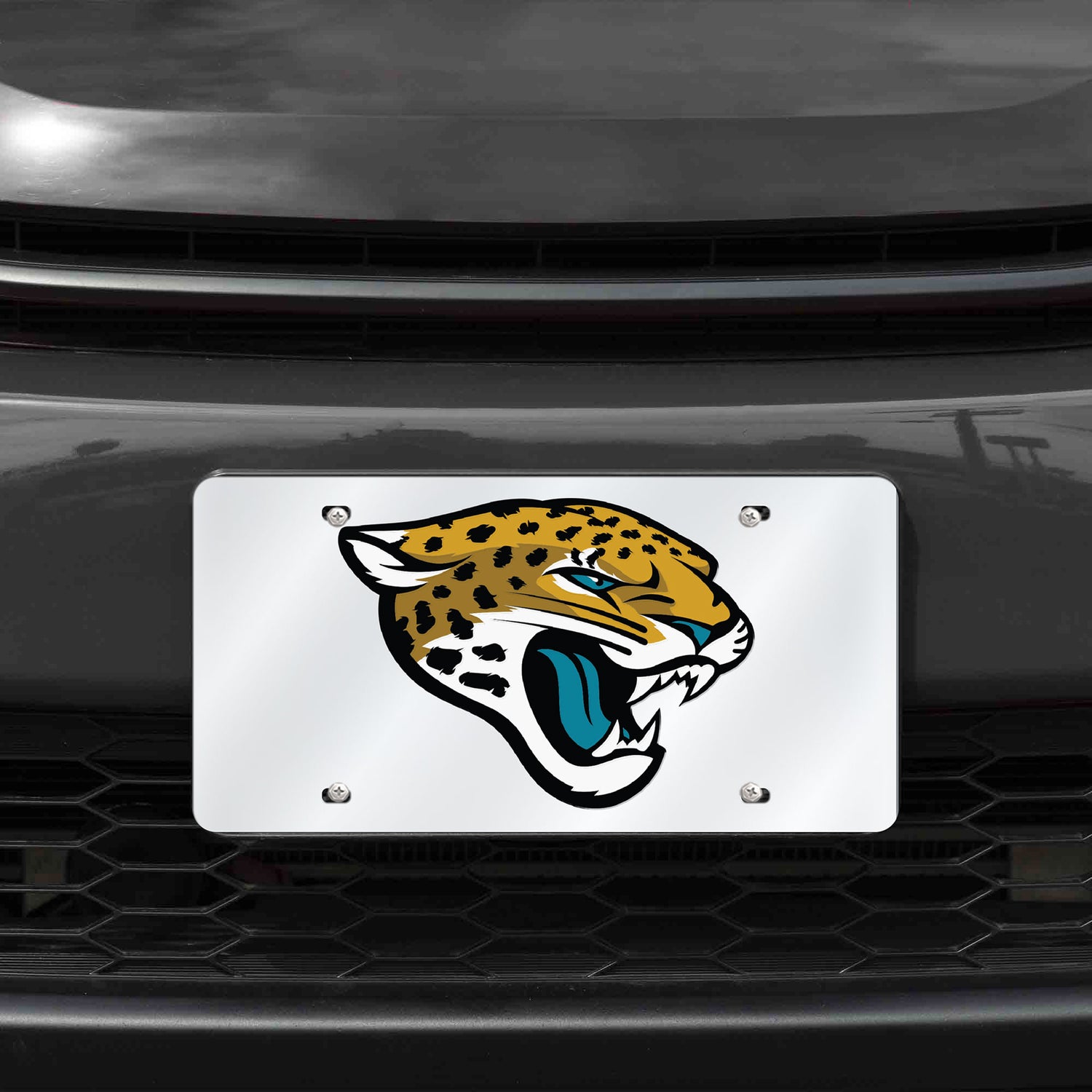 NFL Jacksonville Jaguars Laser Cut Silver License Plate Tag Fan Gear NFL Jacksonville Jaguars