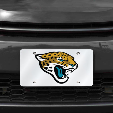NFL Jacksonville Jaguars Laser Cut Silver License Plate Tag Fan Gear NFL Jacksonville Jaguars