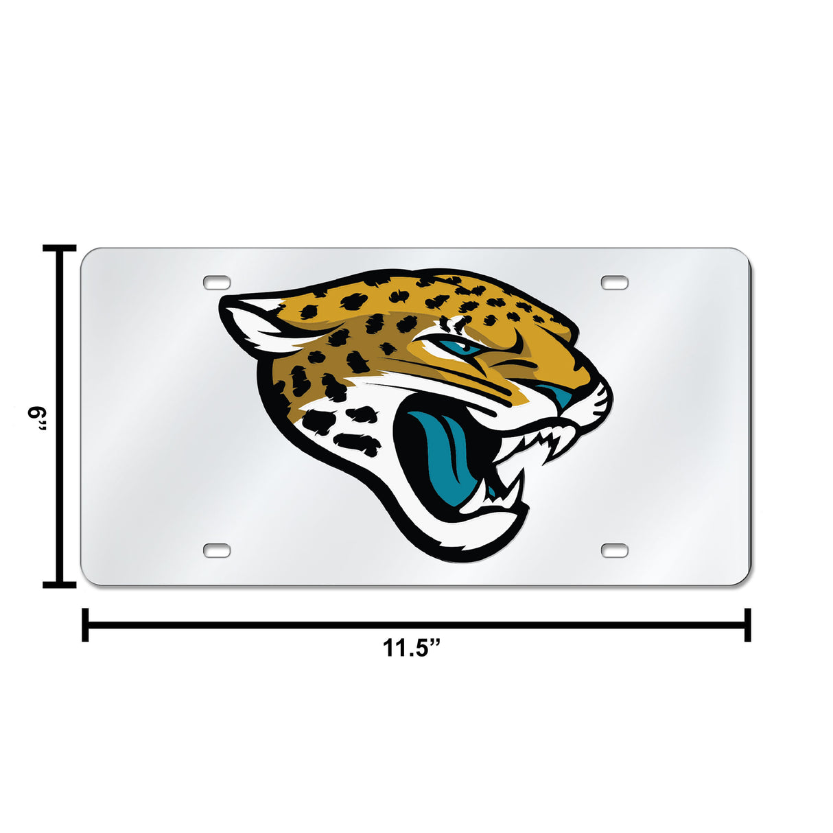 NFL Jacksonville Jaguars Laser Cut Silver License Plate Tag Fan Gear NFL Jacksonville Jaguars