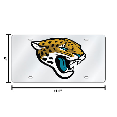 NFL Jacksonville Jaguars Laser Cut Silver License Plate Tag Fan Gear NFL Jacksonville Jaguars