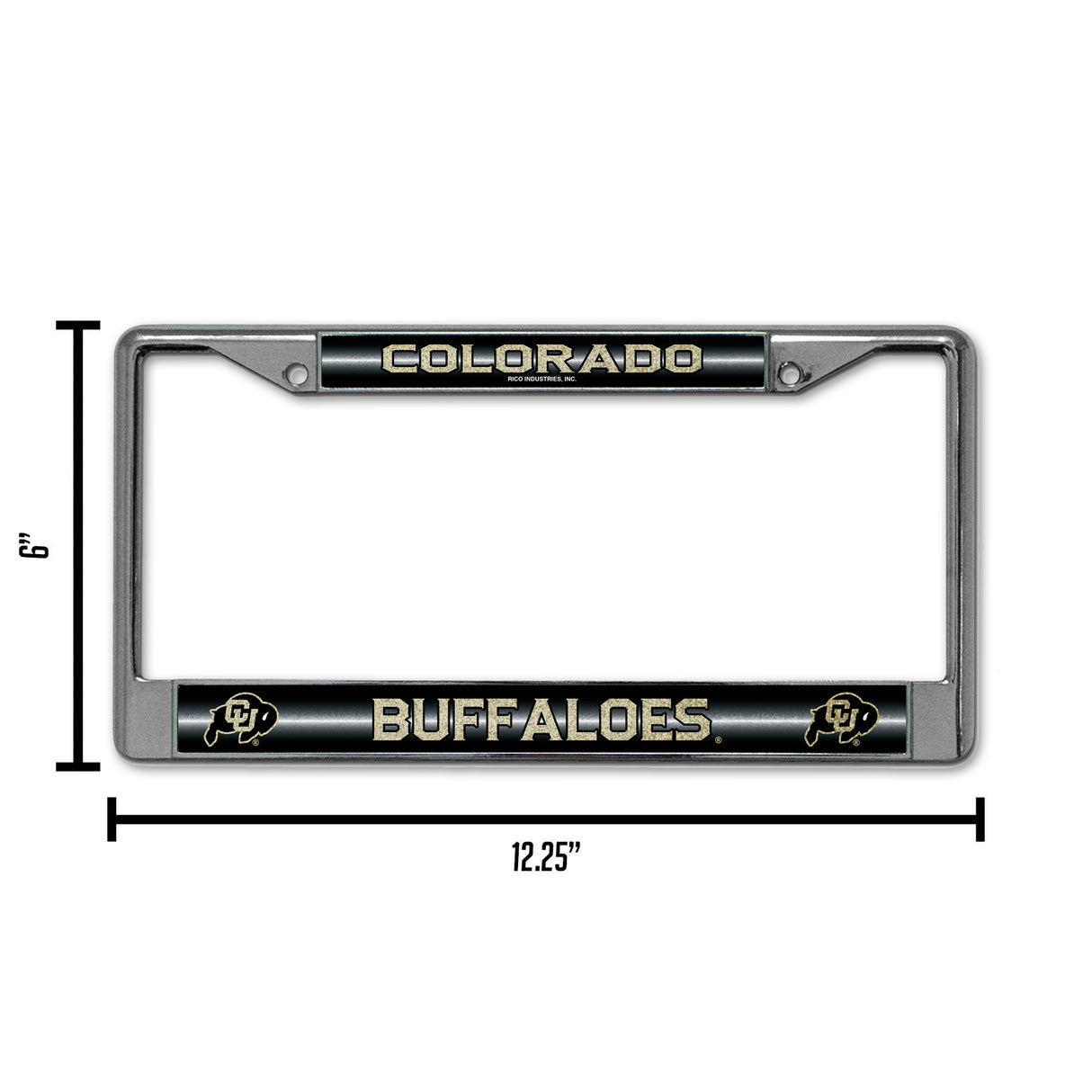 NCAA Colorado Buffaloes Chrome Glitter License Plate Frame Fan Gear NCAA Colorado Buffaloes