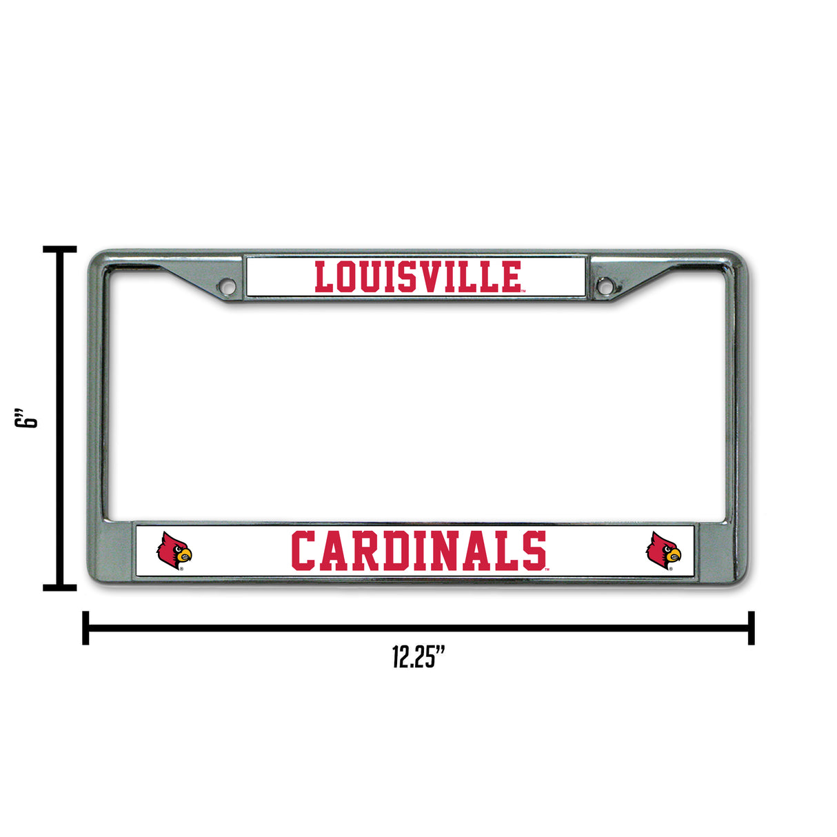 NCAA Louisville Cardinals Chrome License Plate Frame Fan Gear NCAA Louisville Cardinals