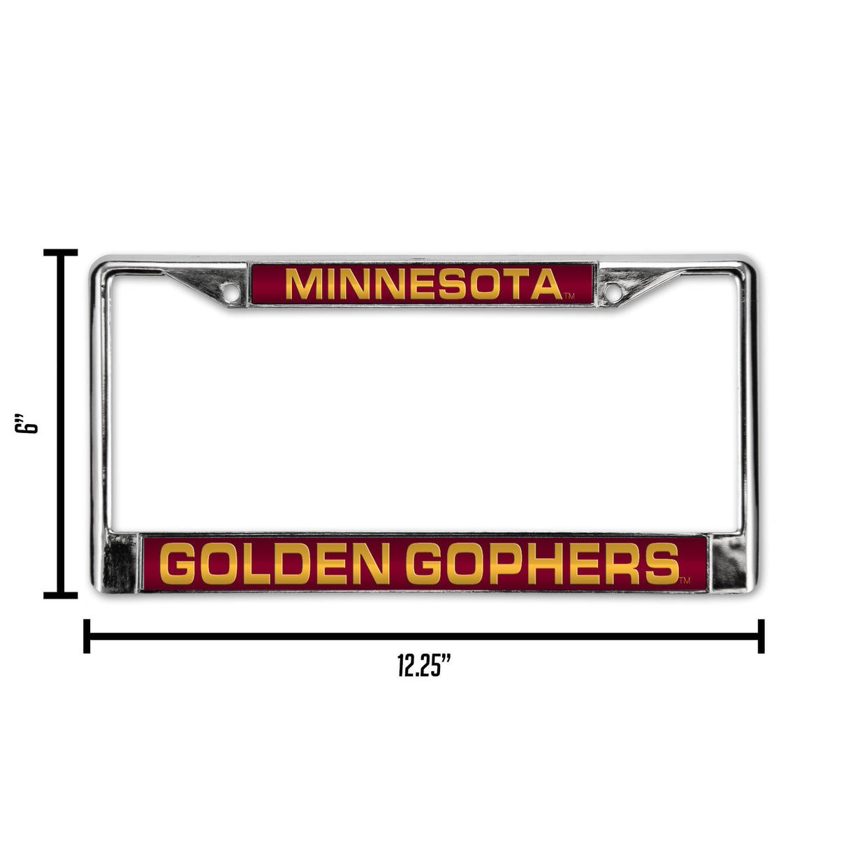 NCAA Minnesota Golden Gophers Laser Cut Chrome License Plate Frame Fan Gear NCAA Minnesota Golden Gophers