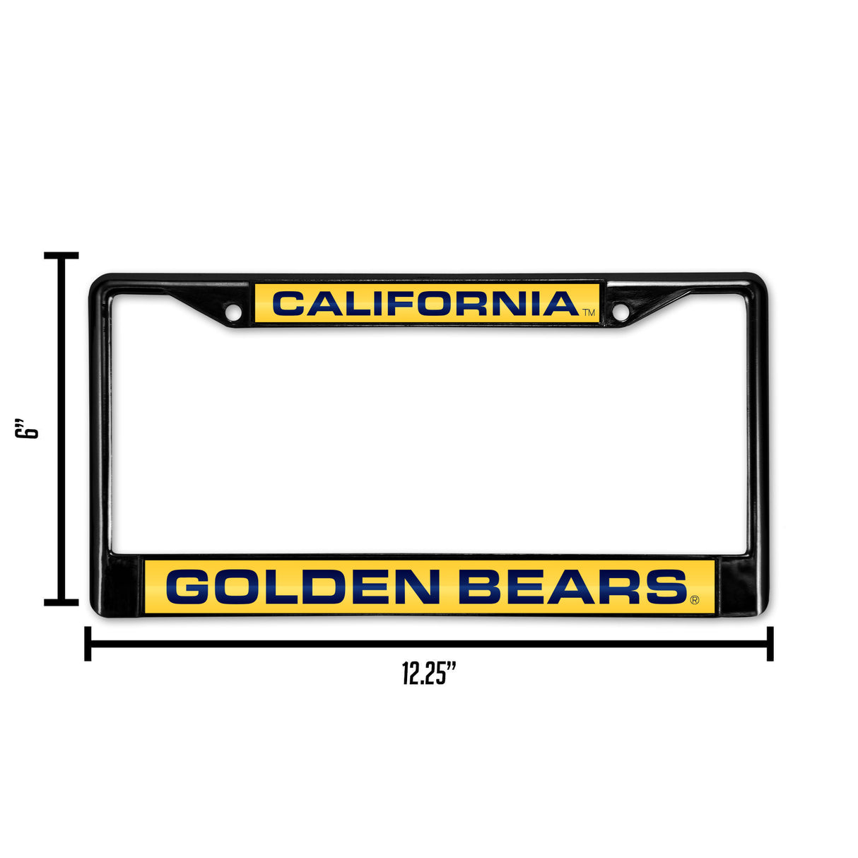 NCAA Cal Berkeley Golden Bears Laser Cut Black Chrome License Plate Frame Fan Gear NCAA Cal Berkeley Golden Bears