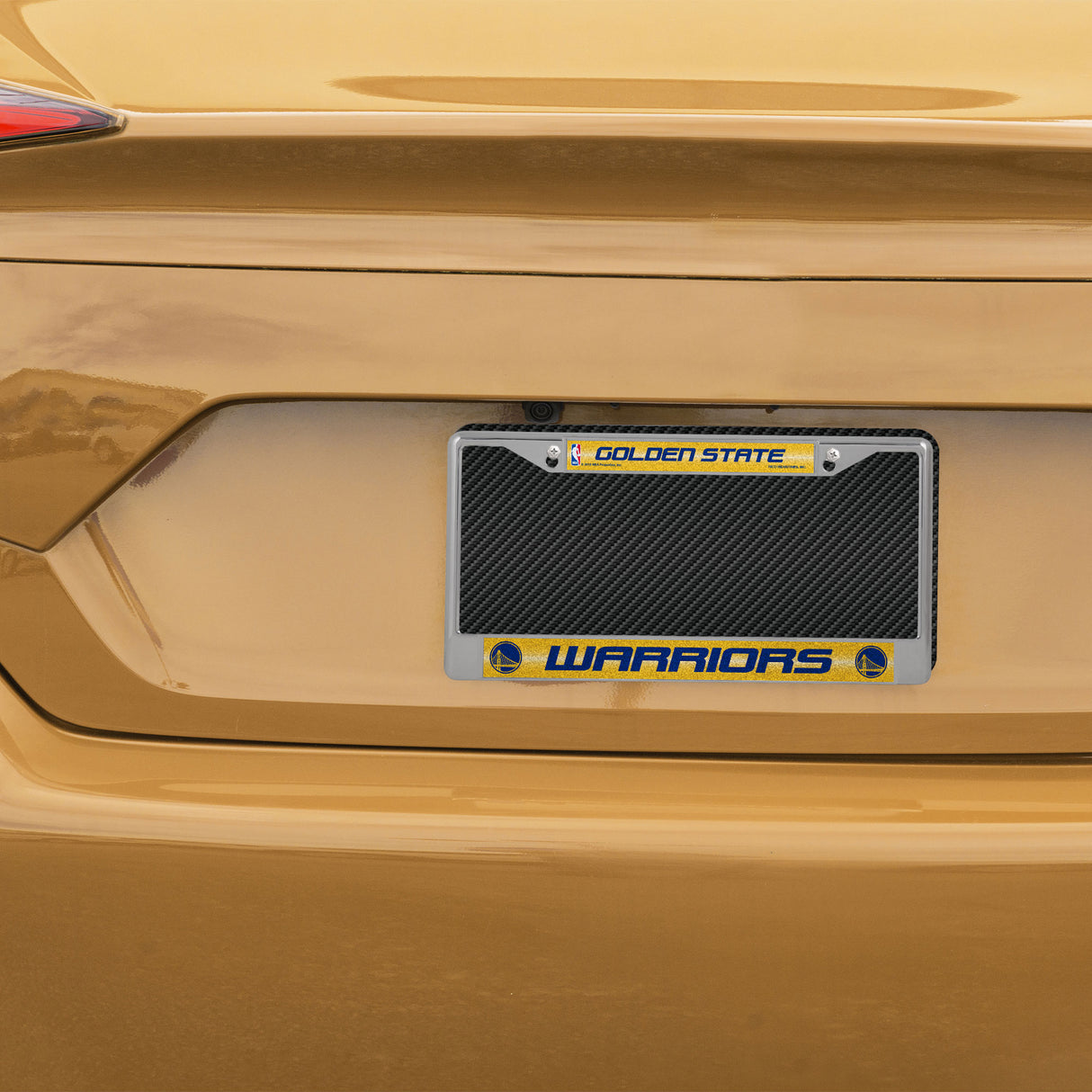 NBA Golden State Warriors Chrome Glitter License Plate Frame Fan Gear NBA Golden State Warriors