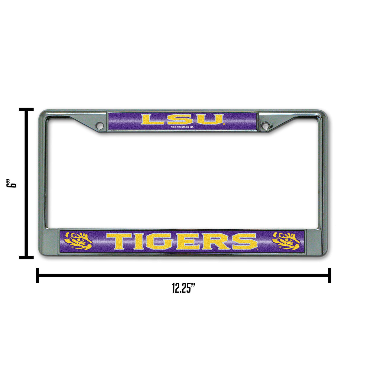 NCAA LSU Tigers Chrome Glitter License Plate Frame Fan Gear NCAA LSU Tigers