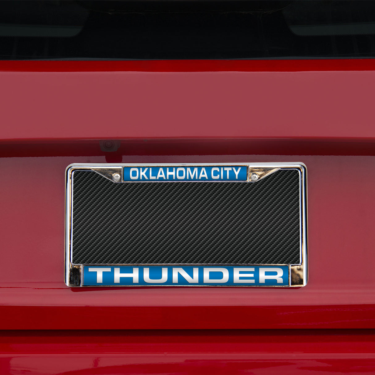 NBA Oklahoma City Thunder Laser Cut Chrome License Plate Frame Fan Gear NBA Oklahoma City Thunder