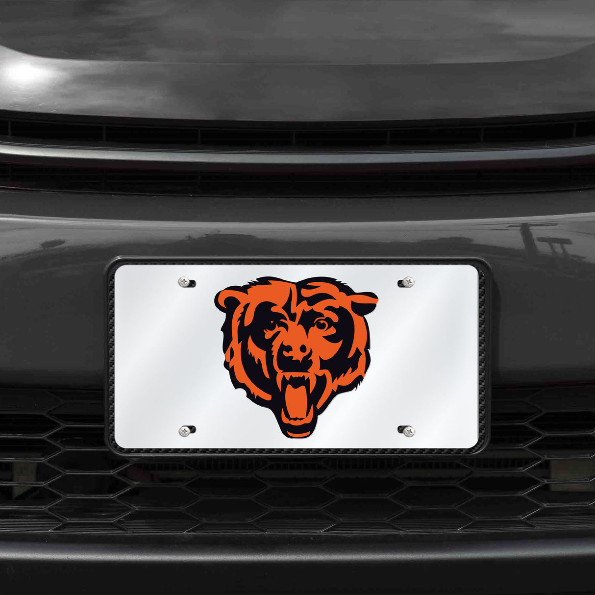 NFL Chicago Bears Laser Cut Silver License Plate Tag Fan Gear NFL Chicago Bears