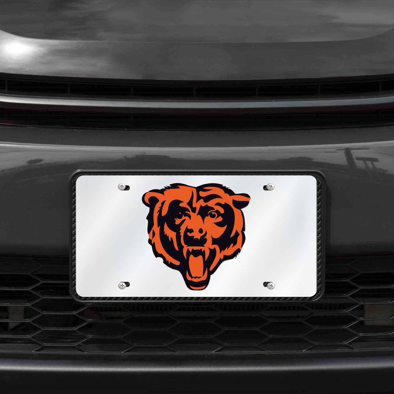 NFL Chicago Bears Laser Cut Silver License Plate Tag Fan Gear NFL Chicago Bears