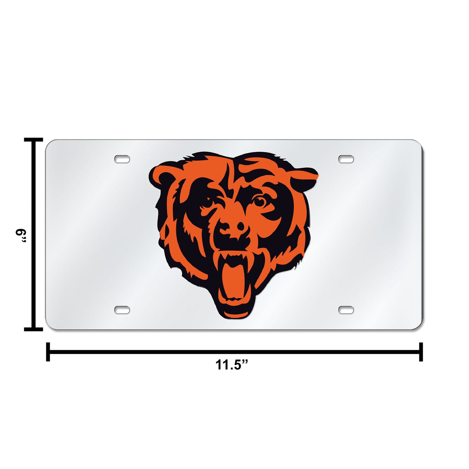 NFL Chicago Bears Laser Cut Silver License Plate Tag Fan Gear NFL Chicago Bears