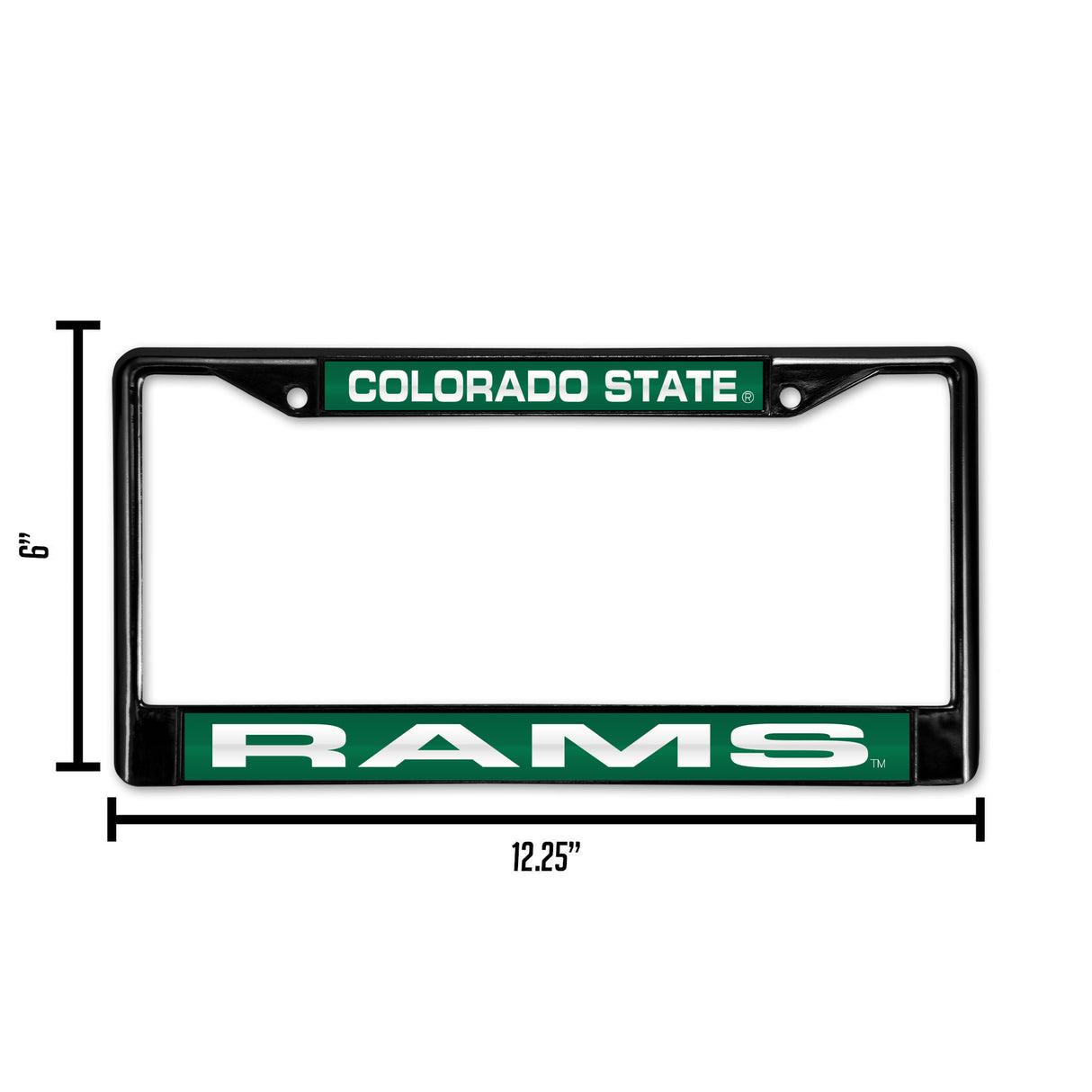 NCAA Colorado State Rams Laser Cut Black Chrome License Plate Frame Fan Gear NCAA Colorado State Rams