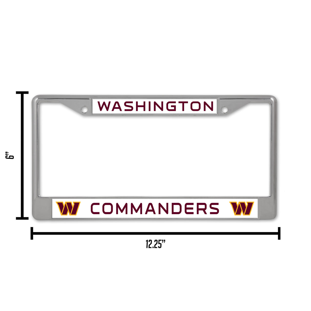 NFL Washington Commanders Chrome License Plate Frame Fan Gear NFL Washington Commanders