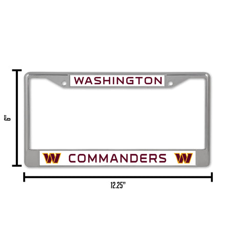 NFL Washington Commanders Chrome License Plate Frame Fan Gear NFL Washington Commanders