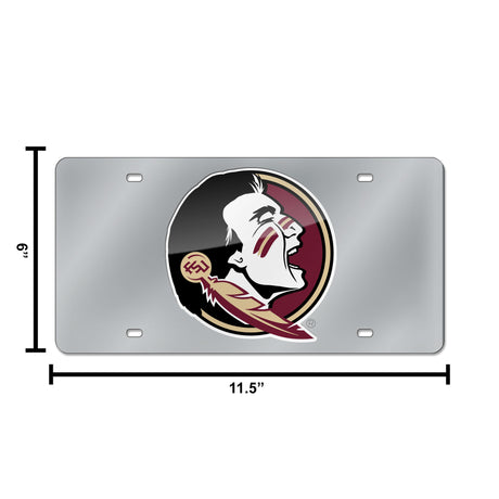 NCAA Florida State Seminoles Silver Laser Cut Automobile Tag Fan Gear NCAA Florida State Seminoles