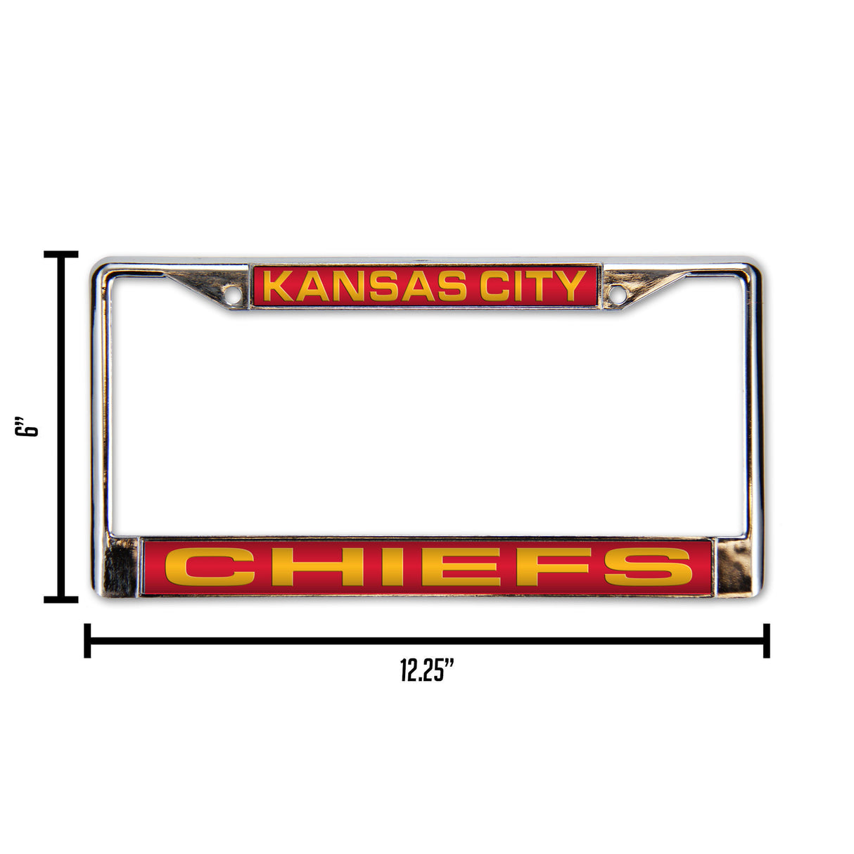 NFL Kansas City Chiefs Laser Cut Chrome License Plate Frame Fan Gear NFL Kansas City Chiefs