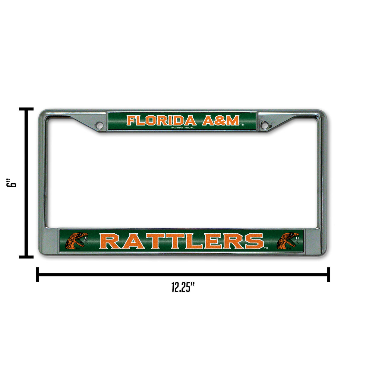 NCAA Florida A&M Rattlers - FAMU Chrome Glitter License Plate Frame Fan Gear NCAA Florida A&M Rattlers