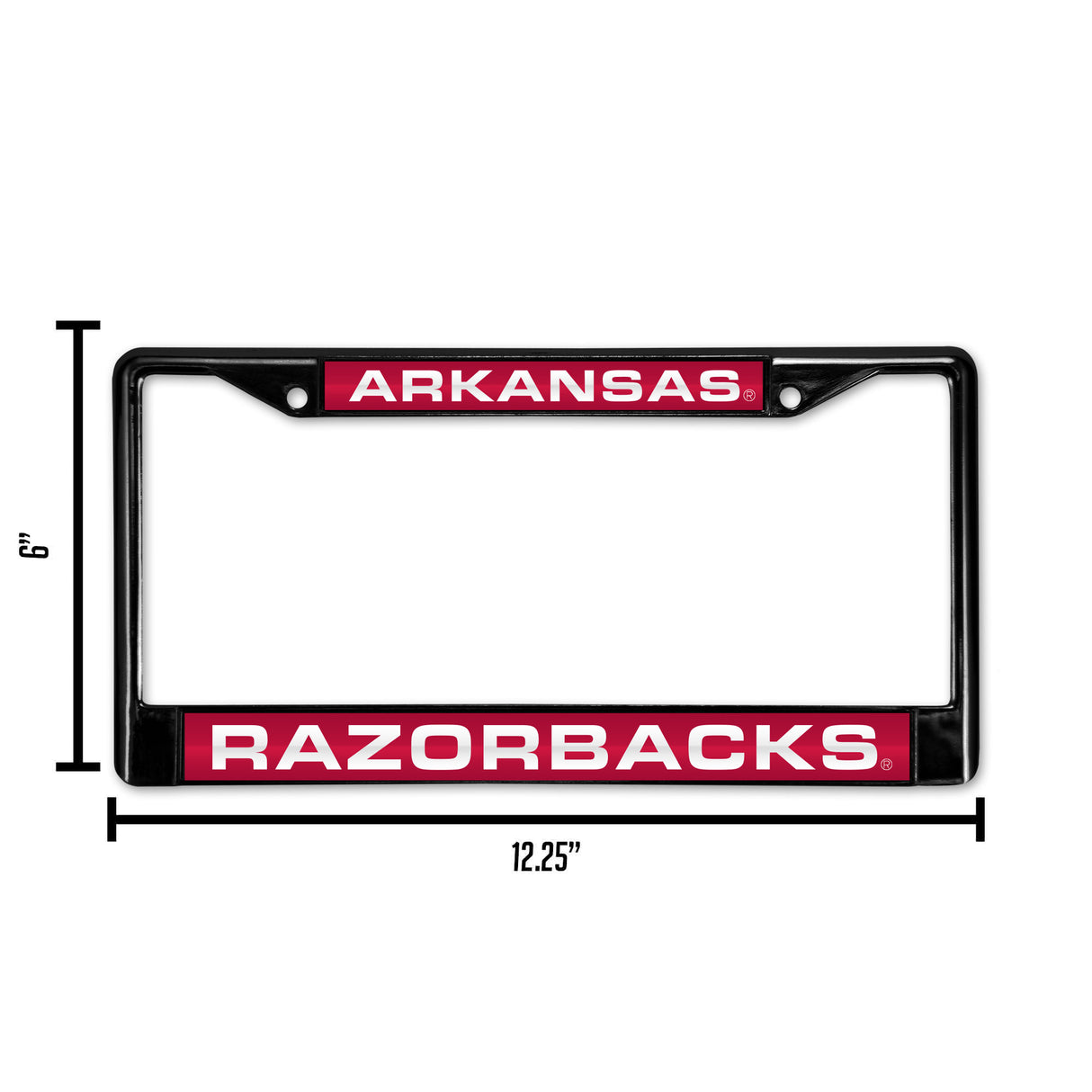 NCAA Arkansas Razorbacks Laser Cut Black Chrome License Plate Frame Fan Gear NCAA Arkansas Razorbacks