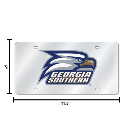 NCAA Georgia Southern Eagles Silver Laser Cut Automobile Tag Fan Gear NCAA Georgia Southern Eagles