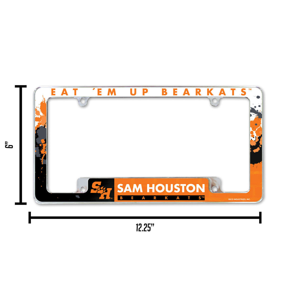 NCAA Sam Houston State Bearkats All Over Chrome License Plate Frame Fan Gear NCAA Sam Houston State Bearkats