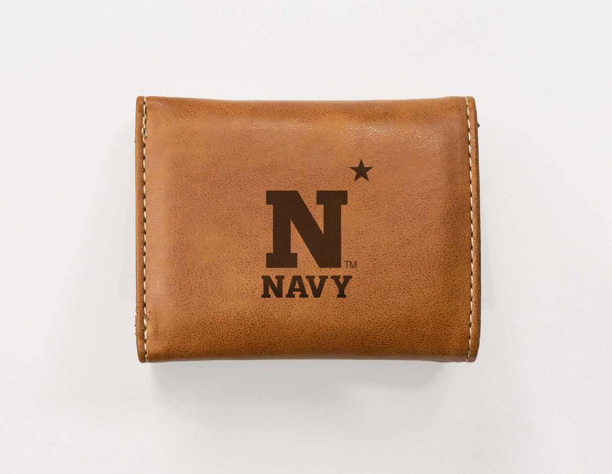 NCAA Naval Academy Midshipmen Laser Engraved Tri-Fold Wallet Fan Gear NCAA Naval Academy Midshipmen