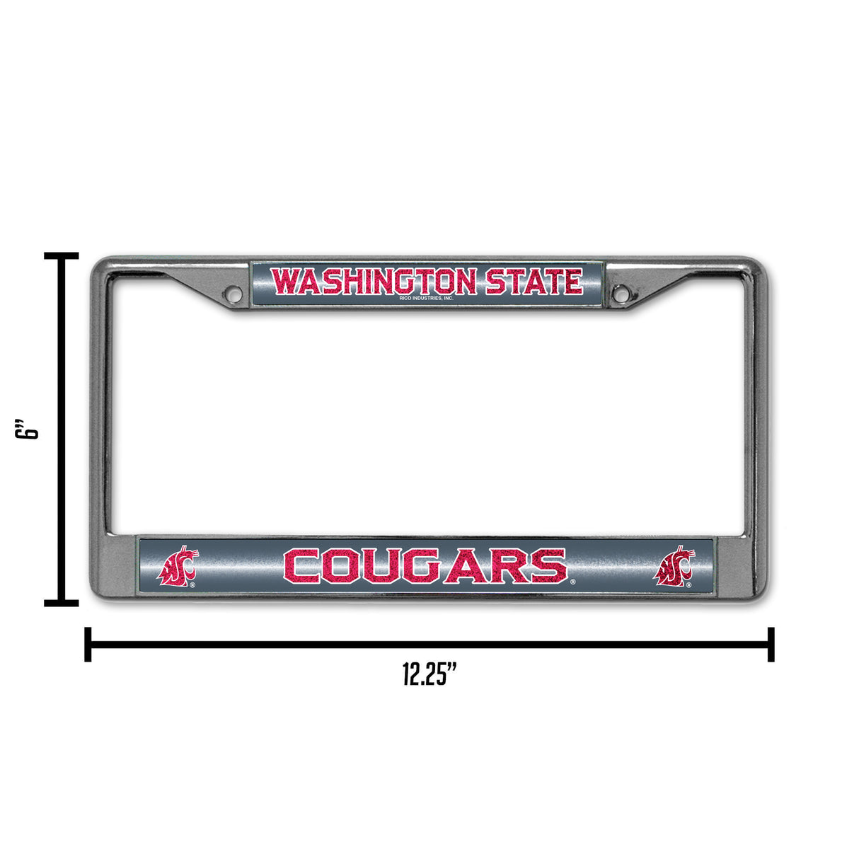 NCAA Washington State Cougars - WSU Chrome Glitter License Plate Frame Fan Gear NCAA Washington State Cougars