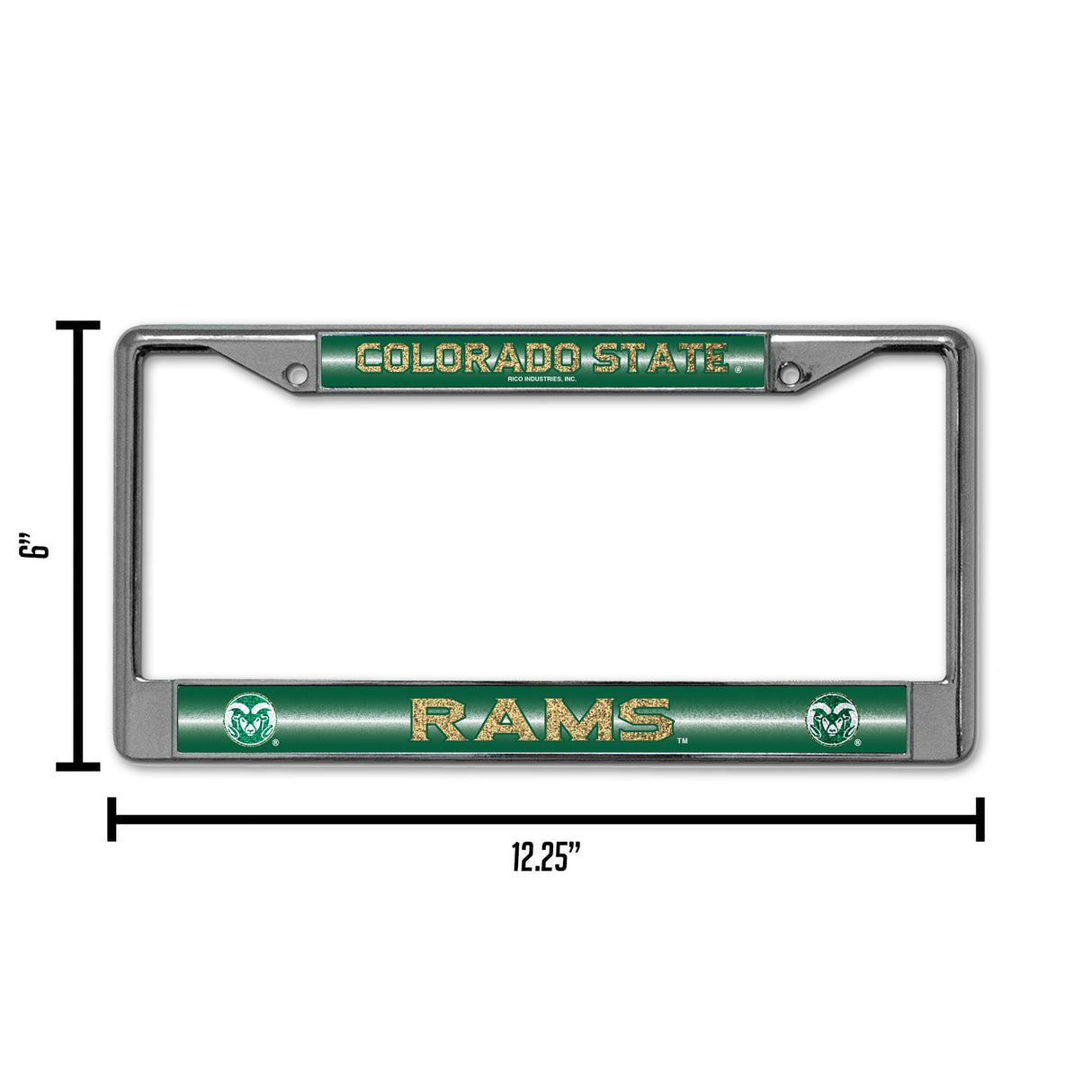 NCAA Colorado State Rams Chrome Glitter License Plate Frame Fan Gear NCAA Colorado State Rams