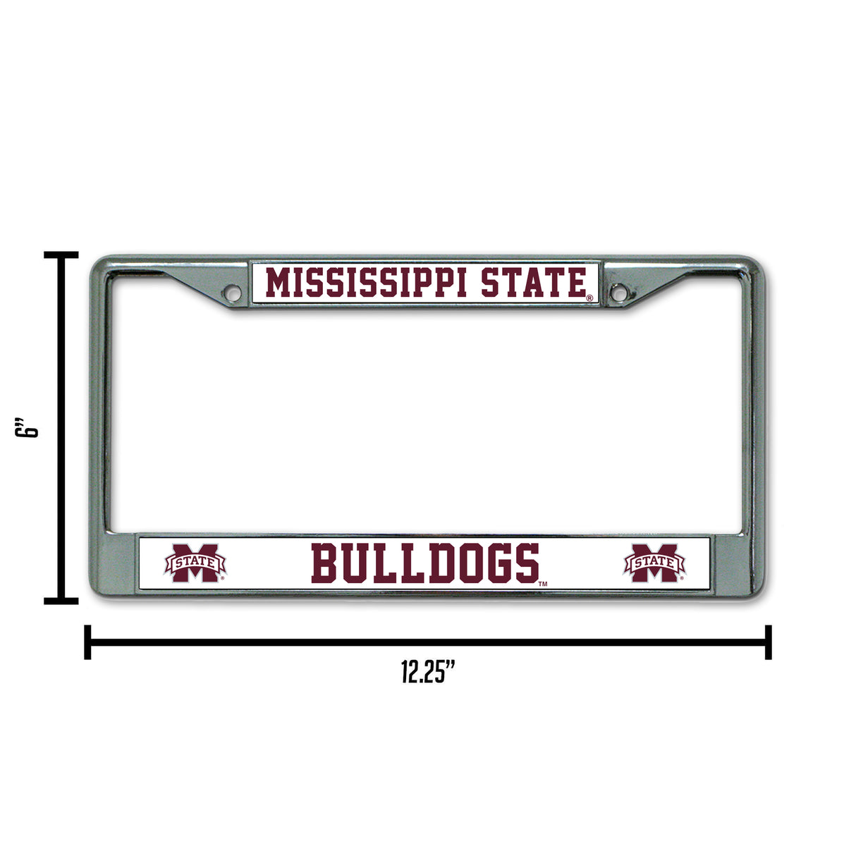 NCAA Mississippi State Bulldogs Chrome License Plate Frame Fan Gear NCAA Mississippi State Bulldogs