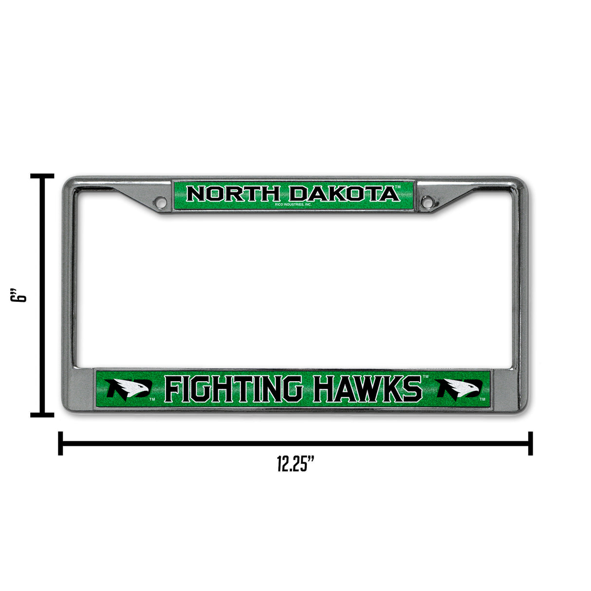 NCAA North Dakota Fighting Hawks Chrome Glitter License Plate Frame Fan Gear NCAA North Dakota Fighting Hawks