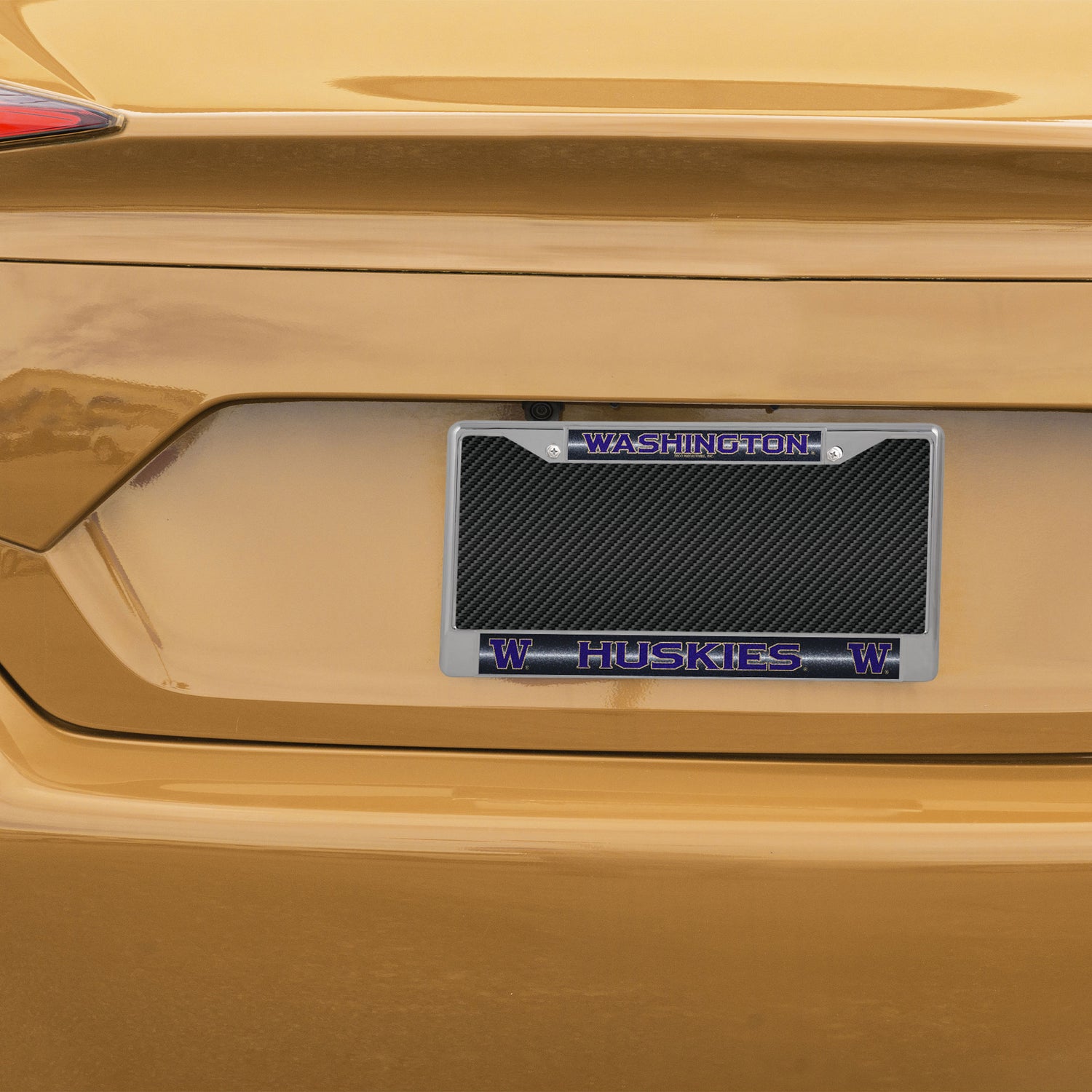NCAA Washington Huskies Chrome Glitter License Plate Frame Fan Gear NCAA Washington Huskies