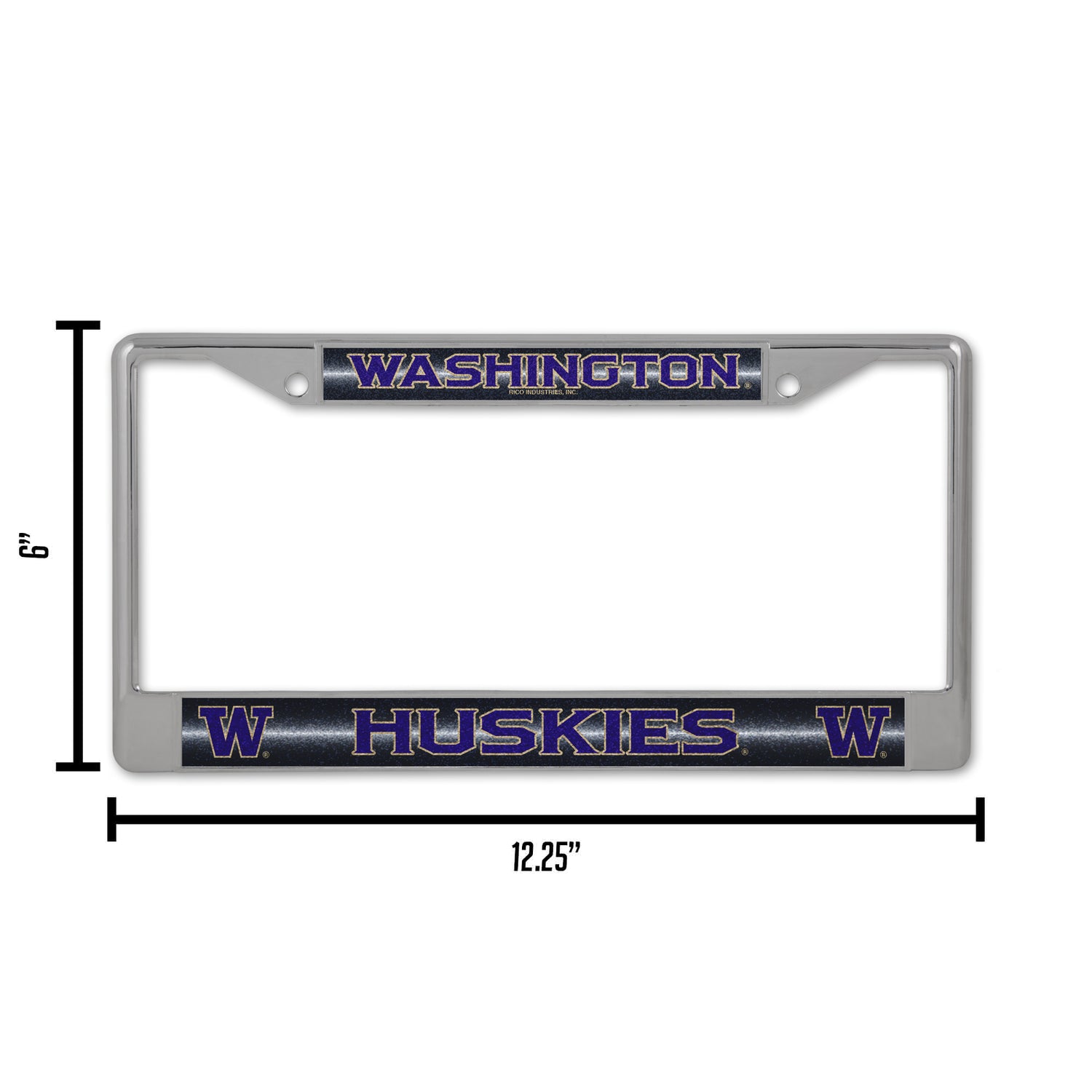 NCAA Washington Huskies Chrome Glitter License Plate Frame Fan Gear NCAA Washington Huskies