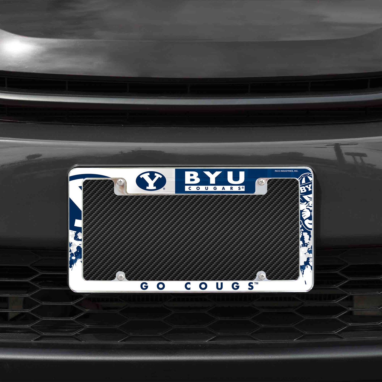 NCAA BYU Cougars All Over Chrome Frame Fan Gear NCAA BYU Cougars
