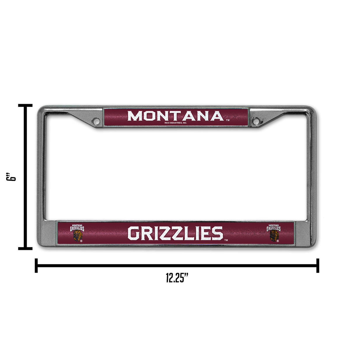 NCAA Montana Grizzlies Chrome Glitter License Plate Frame Fan Gear NCAA Montana Grizzlies