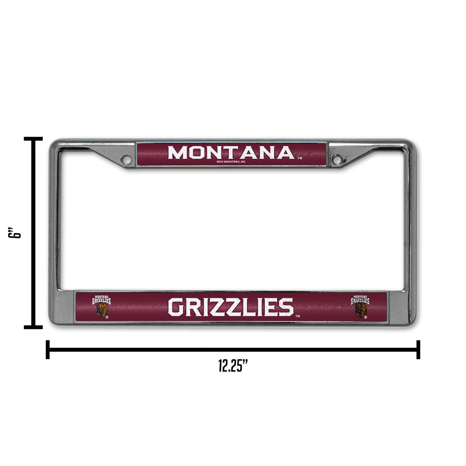NCAA Montana Grizzlies Chrome Glitter License Plate Frame Fan Gear NCAA Montana Grizzlies