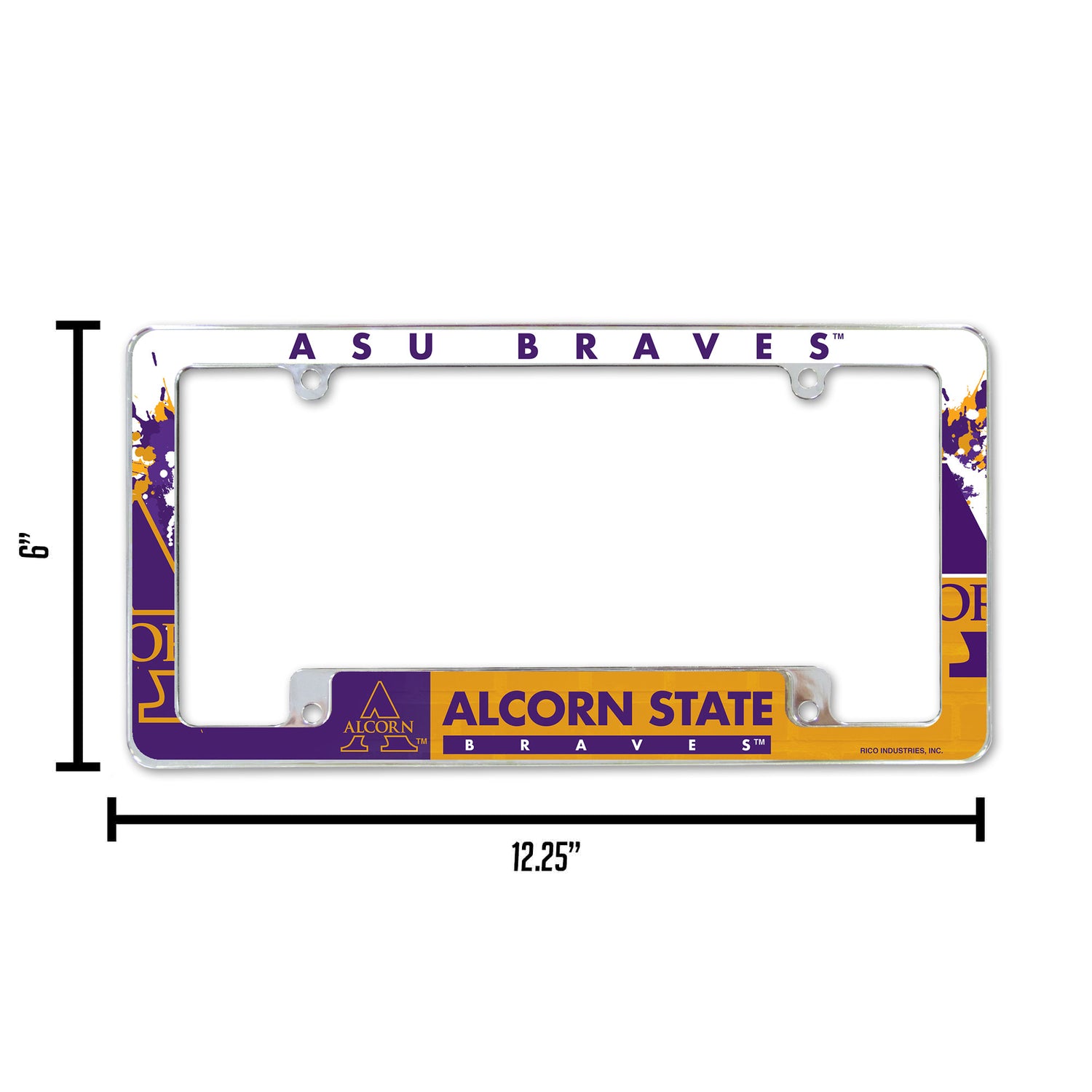 NCAA Alcorn State Braves All Over Chrome License Plate Frame Fan Gear NCAA Alcorn State Braves