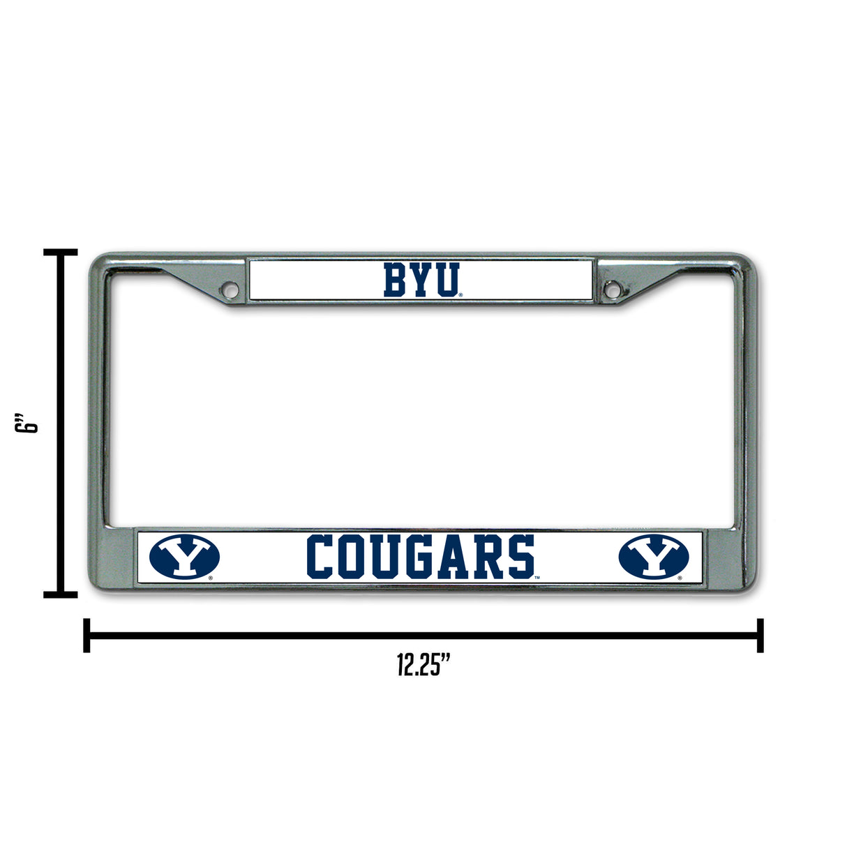NCAA BYU Cougars Chrome License Plate Frame Fan Gear NCAA BYU Cougars