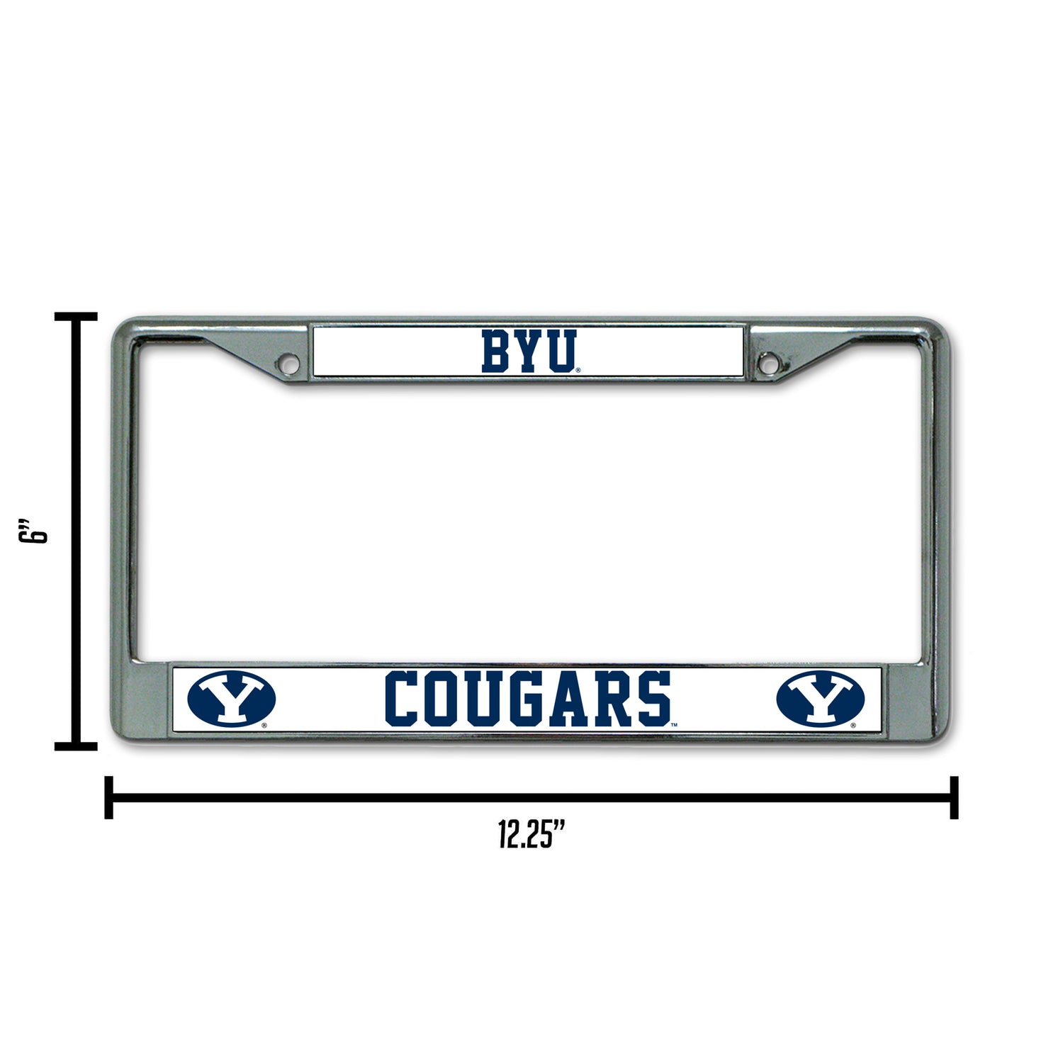 NCAA BYU Cougars Chrome License Plate Frame Fan Gear NCAA BYU Cougars