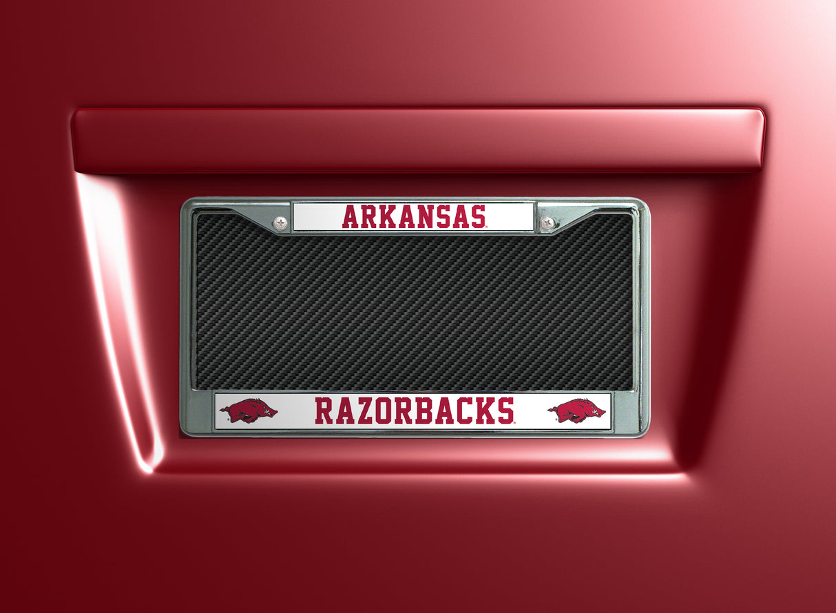 NCAA Arkansas Razorbacks Chrome License Plate Frame Fan Gear NCAA Arkansas Razorbacks