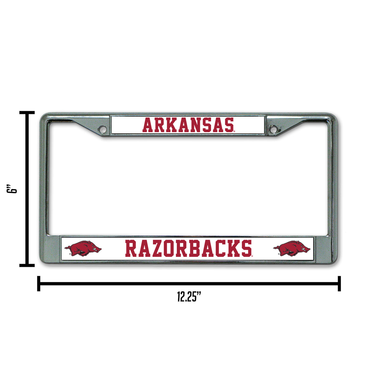 NCAA Arkansas Razorbacks Chrome License Plate Frame Fan Gear NCAA Arkansas Razorbacks