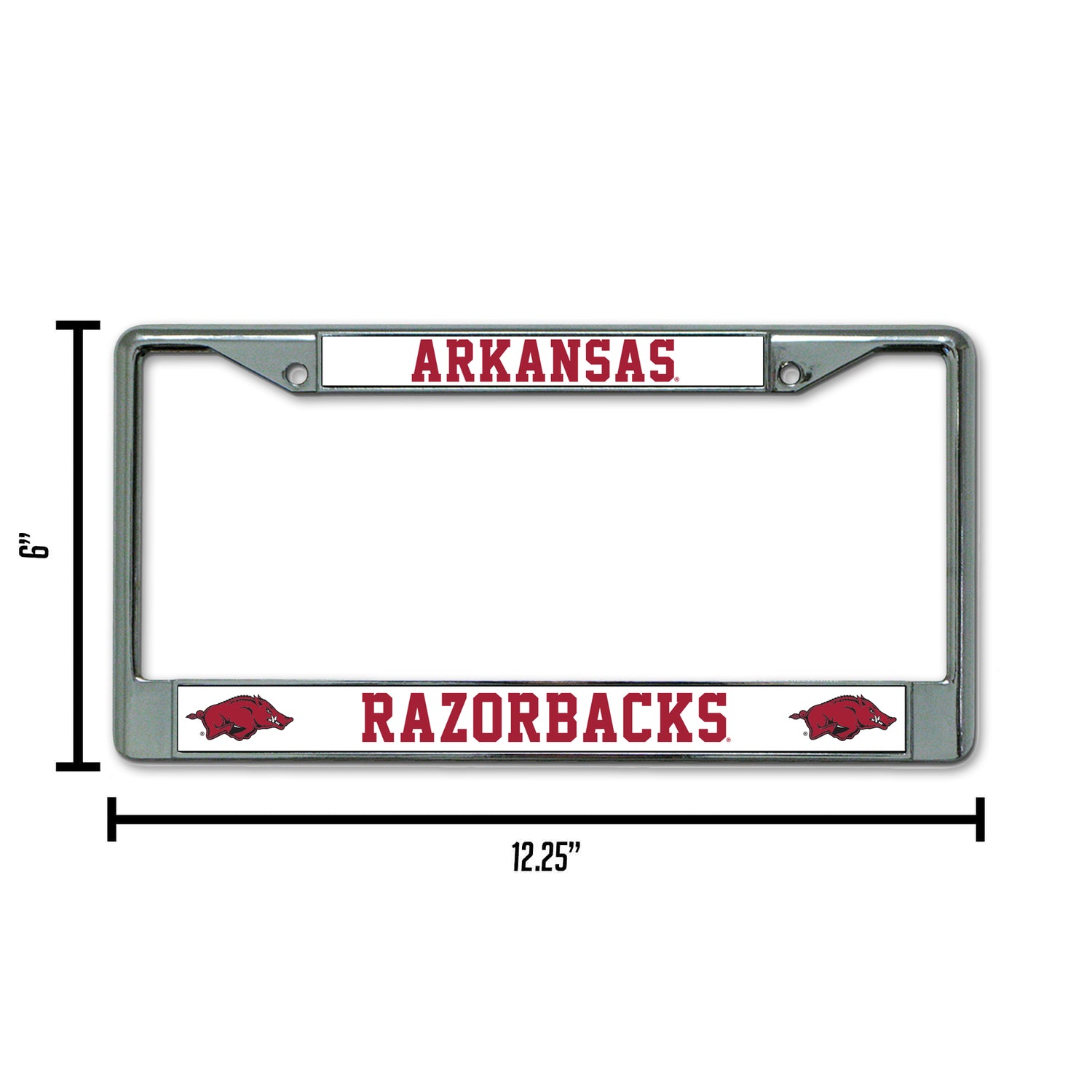 NCAA Arkansas Razorbacks Chrome License Plate Frame Fan Gear NCAA Arkansas Razorbacks