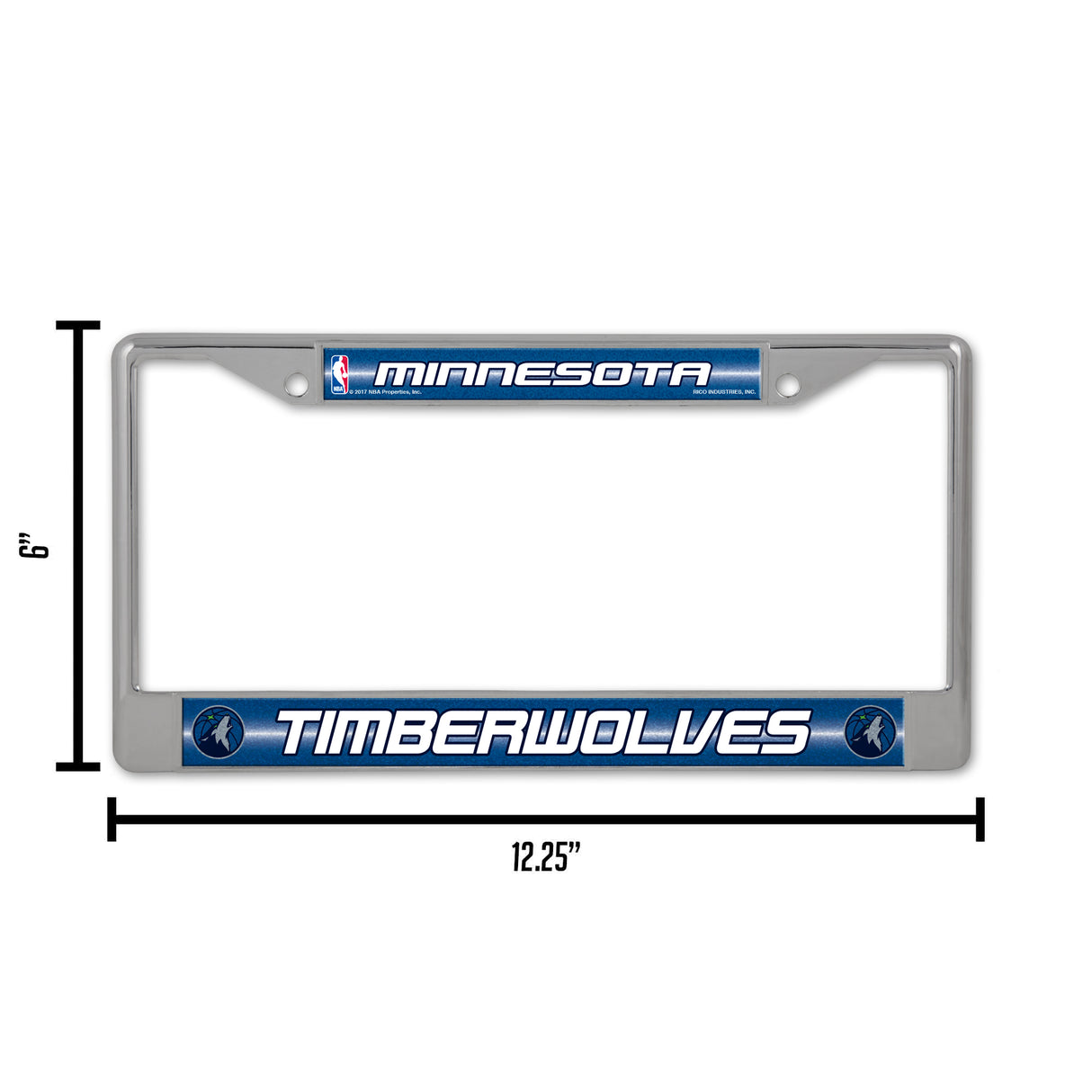 NBA Minnesota Timberwolves Chrome Glitter License Plate Frame Fan Gear NBA Minnesota Timberwolves