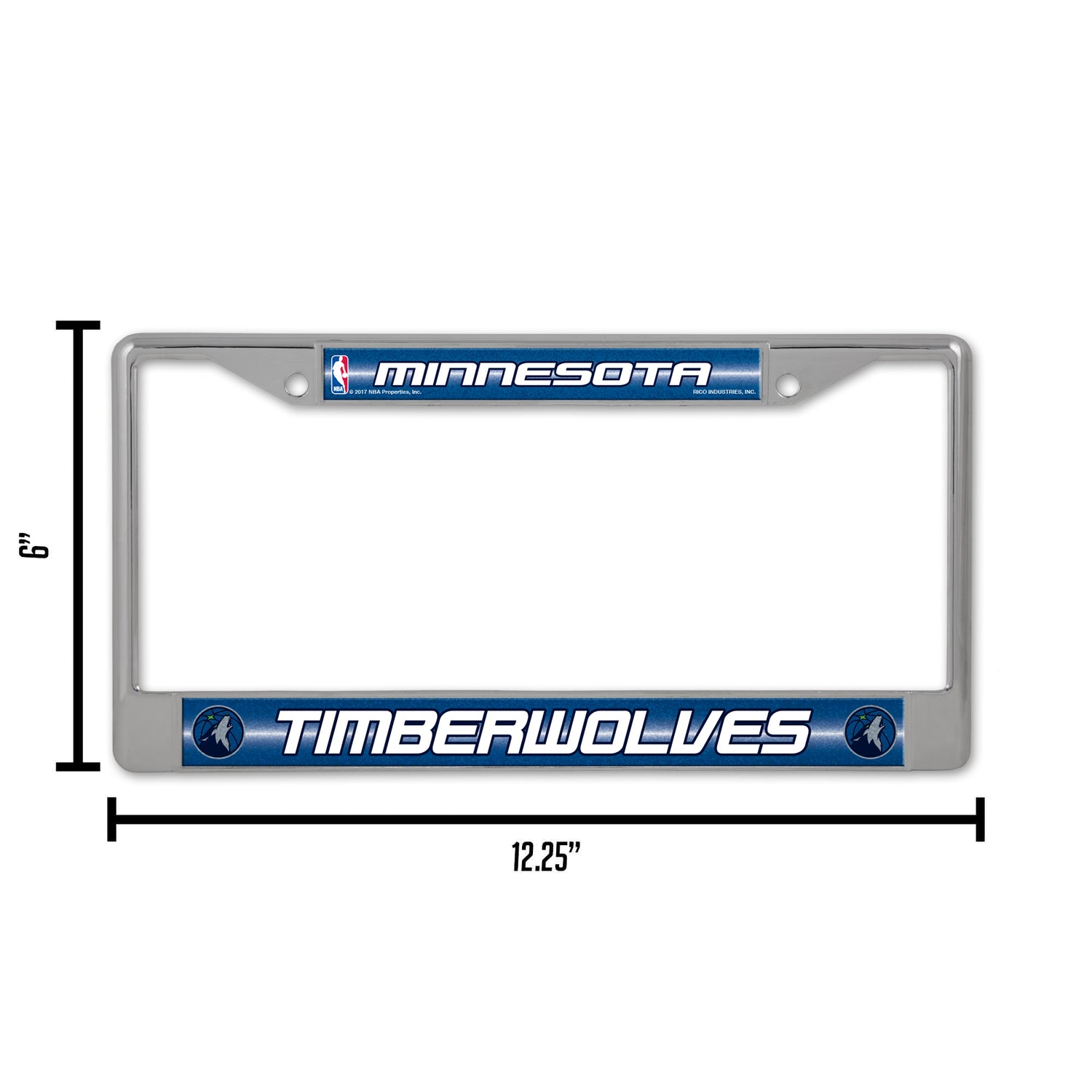 NBA Minnesota Timberwolves Chrome Glitter License Plate Frame Fan Gear NBA Minnesota Timberwolves