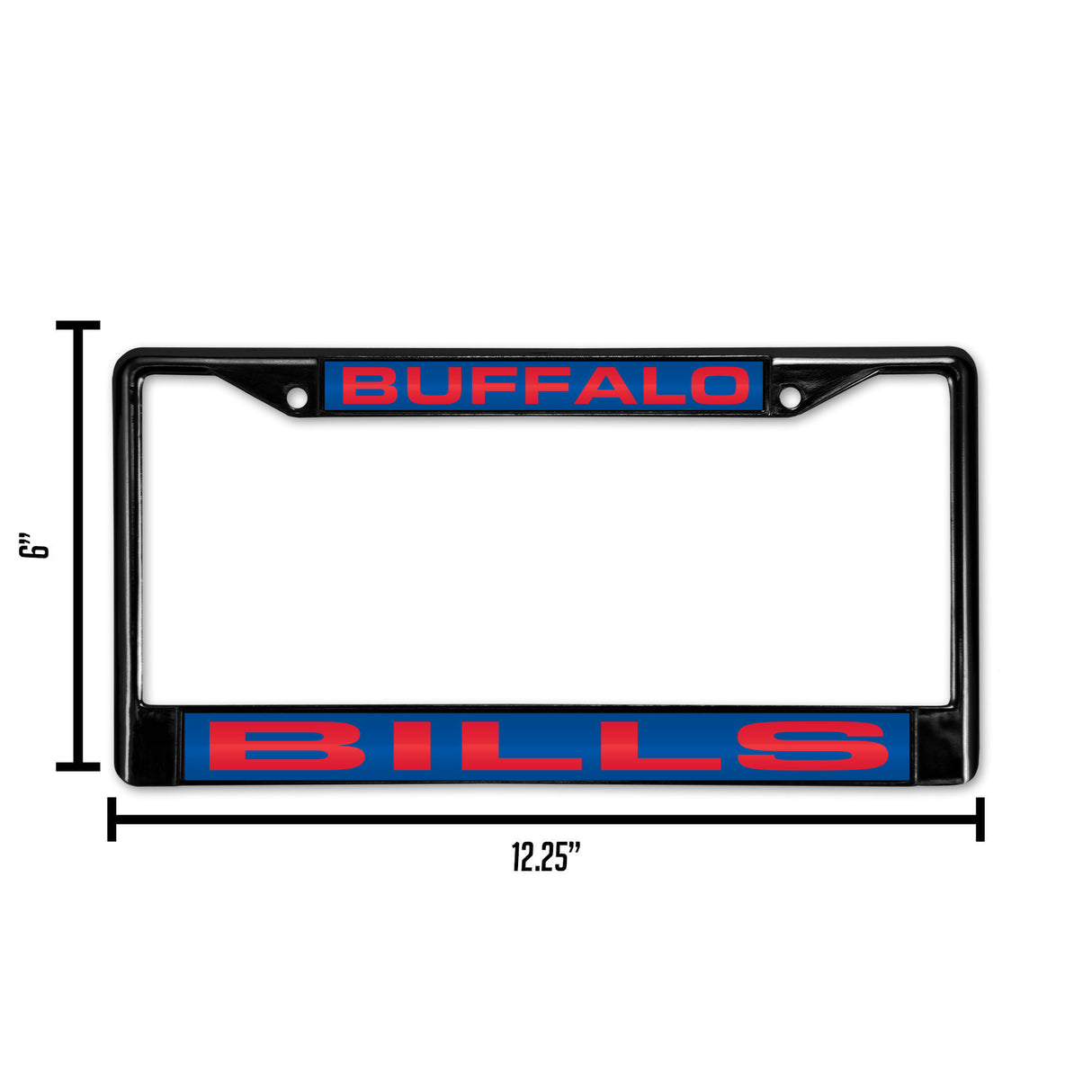 NFL Buffalo Bills Laser Cut Chrome License Plate Frame Black Fan Gear NFL Buffalo Bills