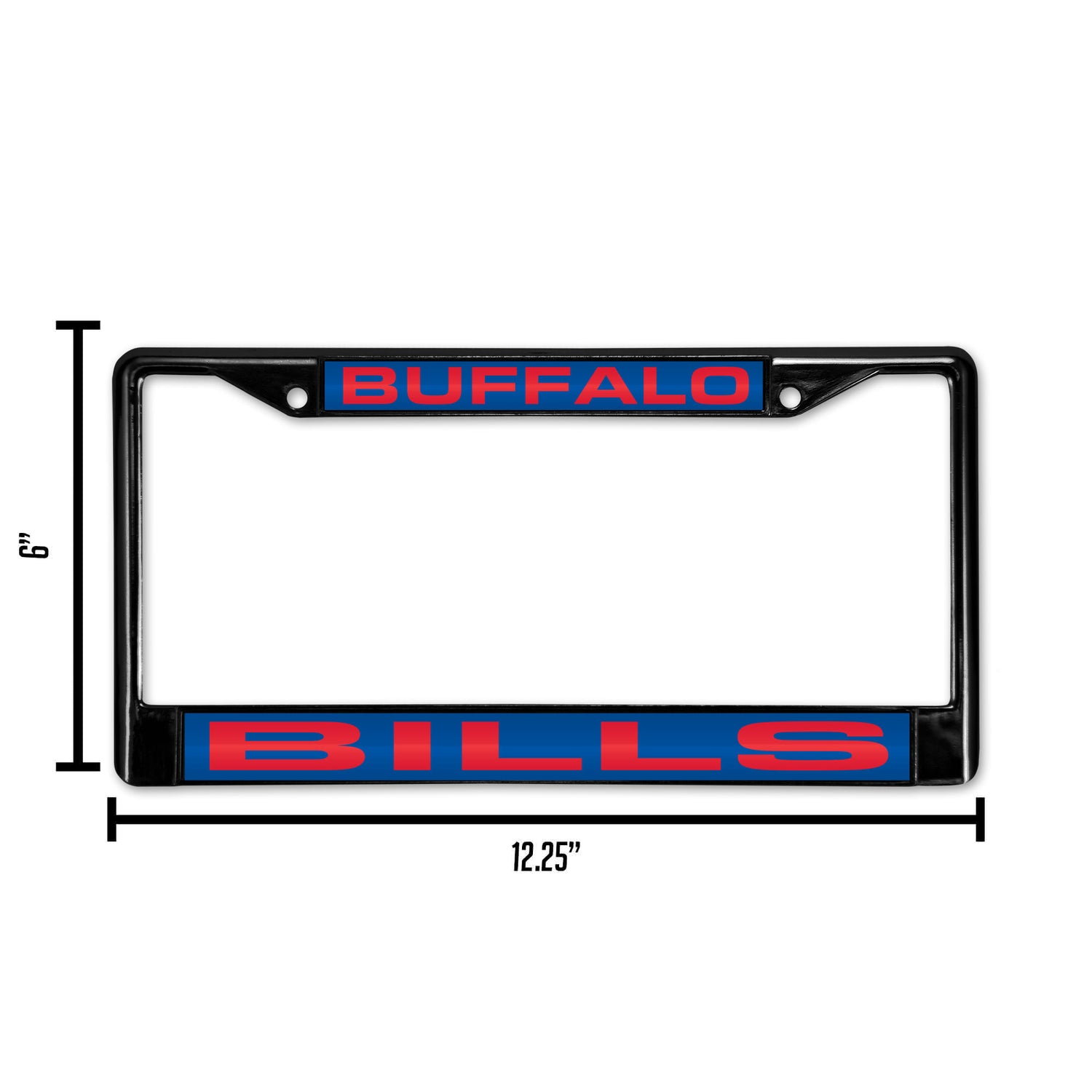 NFL Buffalo Bills Laser Cut Chrome License Plate Frame Black Fan Gear NFL Buffalo Bills