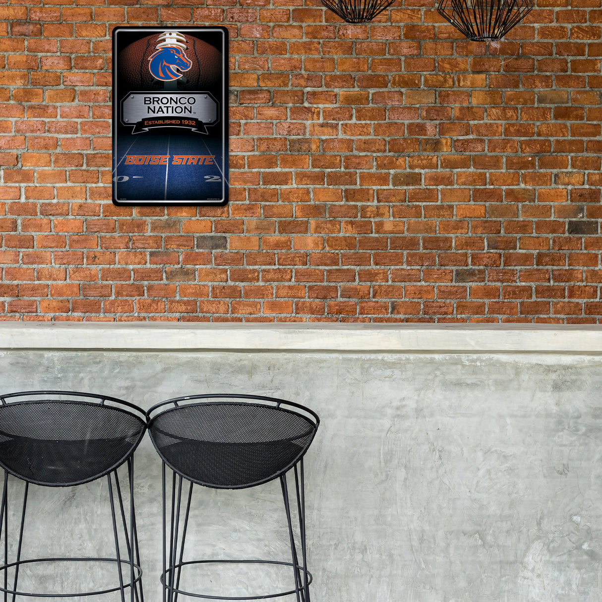 NCAA Boise State Broncos Large Metal Sign Fan Gear NCAA Boise State Broncos